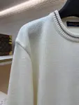 LOUIS VUITTON Letter Embroidery Color Block Striped Wool Knit Sweater