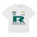 Rhude  High-Quality Double-Yarn Pure Cotton Casual Short-Sleeve T-Shirt (Unisex) — Featuring Graphic-Print Graffiti Logo
