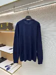 Dior monogrammed color-blocked embroidered wool knit sweater