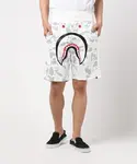 BAPE streetwear brand shark head glow-in-the-dark shorts with side paneling