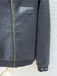 LOUIS VUITTON Stand Collar Jacquard Logo Fleece Jacket