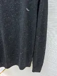 Dior monogrammed color-blocked embroidered wool knit sweater