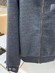 LOUIS VUITTON Stand Collar Jacquard Logo Fleece Jacket