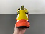 Off-White 24 Three-Arrow Hiking Platform Chunky Shoes in Yellow, Blue, Black, and Orange