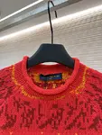 LOUIS VUITTON monogram patchwork jacquard chunky knit wool sweater