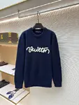 LOUIS VUITTON Letter Embroidered Wool Knit Pullover Sweater
