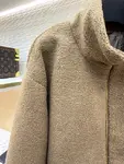 LOUIS VUITTON Stand Collar Jacquard Logo Fleece Jacket
