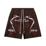 Hellstar  Shorts, Cement Print Distressed Loose Casual Shorts for Men and Women