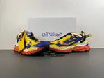 Off-White 24 Three-Arrow Hiking Platform Chunky Shoes in Yellow, Blue, Black, and Orange
