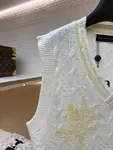LOUIS VUITTON Letter Embroidery Floral Beaded Sequin Jacquard Knit Vest