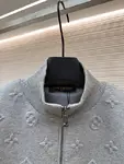 LOUIS VUITTON stand-up collar letter embossed jacket