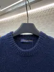 LOUIS VUITTON Letter Embroidered Wool Knit Pullover Sweater