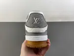 Louis Vuitton LV trainer, white-grey-brown