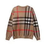 Burberry check wool blend crew neck knit sweater
