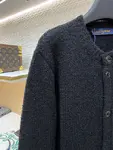LOUIS VUITTON Jacquard Logo Knit Wool Cardigan
