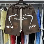 Hellstar  Shorts, Cement Print Distressed Loose Casual Shorts for Men and Women