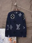 LV Intarsia Crew-Neck Wool Sweater
