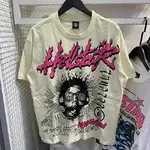 Hellstar Studios Heaven Sounds Like Short Sleeve Tee Shirt Cream Unisex