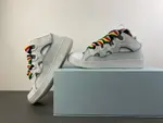 Lanvin White and gray rainbow stripes