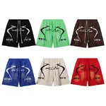 Hellstar  Shorts, Cement Print Distressed Loose Casual Shorts for Men and Women