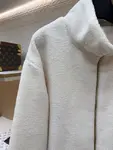 LOUIS VUITTON Stand Collar Jacquard Logo Fleece Jacket