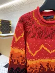 LOUIS VUITTON monogram patchwork jacquard chunky knit wool sweater