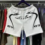 Hellstar  Shorts, Cement Print Distressed Loose Casual Shorts for Men and Women