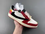 Travis Scott x Air Jordan 1 Low (White/Black/Red/Yellow) - Reverse Swoosh Low  DM7866-600