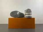 Louis Vuitton LV trainer, beige-grey, reflective LV collaboration.