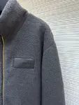 LOUIS VUITTON Stand Collar Jacquard Logo Fleece Jacket
