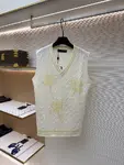 LOUIS VUITTON Letter Embroidery Floral Beaded Sequin Jacquard Knit Vest