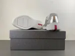 Prada America, silver-grey, white knee-length leather