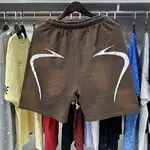 Hellstar  Shorts, Cement Print Distressed Loose Casual Shorts for Men and Women