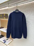 LOUIS VUITTON Letter Embroidered Wool Knit Pullover Sweater