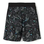 BAPE streetwear brand shark head glow-in-the-dark shorts with side paneling