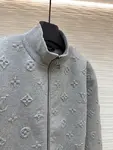 LOUIS VUITTON stand-up collar letter embossed jacket