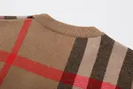 Burberry check wool blend crew neck knit sweater