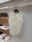 LOUIS VUITTON Letter Embroidery Floral Beaded Sequin Jacquard Knit Vest