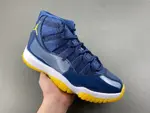Air Jordan 11 Retro Legend Blue, White, Midnight Blue, White, and Yellow (Style Code: AT7802-115)