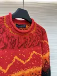 LOUIS VUITTON monogram patchwork jacquard chunky knit wool sweater