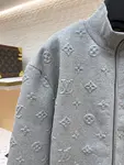 LOUIS VUITTON stand-up collar letter embossed jacket