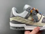 Louis Vuitton LV trainer, beige-grey, reflective LV collaboration.