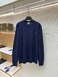 Dior monogrammed color-blocked embroidered wool knit sweater