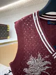 LOUIS VUITTON Letter Embroidery Floral Beaded Sequin Jacquard Knit Vest