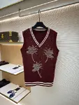 LOUIS VUITTON Letter Embroidery Floral Beaded Sequin Jacquard Knit Vest