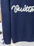 LOUIS VUITTON Letter Embroidered Wool Knit Pullover Sweater