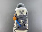 Louis Vuitton LV trainer, beige-grey, reflective LV collaboration.