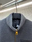 LOUIS VUITTON Stand Collar Jacquard Logo Fleece Jacket