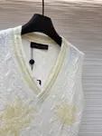 LOUIS VUITTON Letter Embroidery Floral Beaded Sequin Jacquard Knit Vest