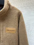 LOUIS VUITTON Stand Collar Jacquard Logo Fleece Jacket